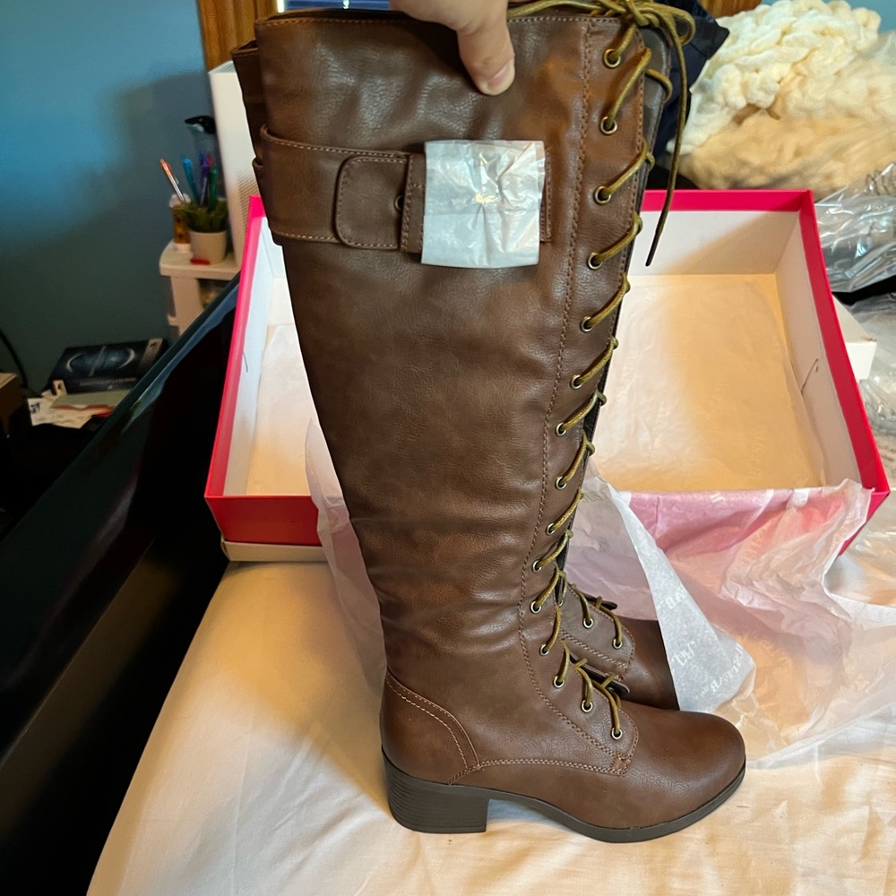 Brand New Brown JustFab Hadene Boots